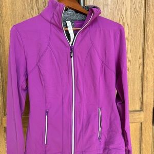 RARE Lululemon Yogi Dance Womens Size 12 Purple Jacket Ruffle Back Full Zip